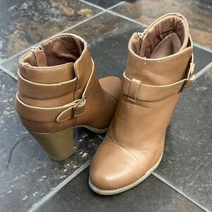 LC Lauren Conrad Brown Leather Ankle Boots